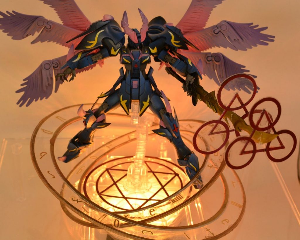 最後にエフェクト全種盛り+せっかく買ったLEDライトを使って。魔法を発射する直前みたいなイメージで。