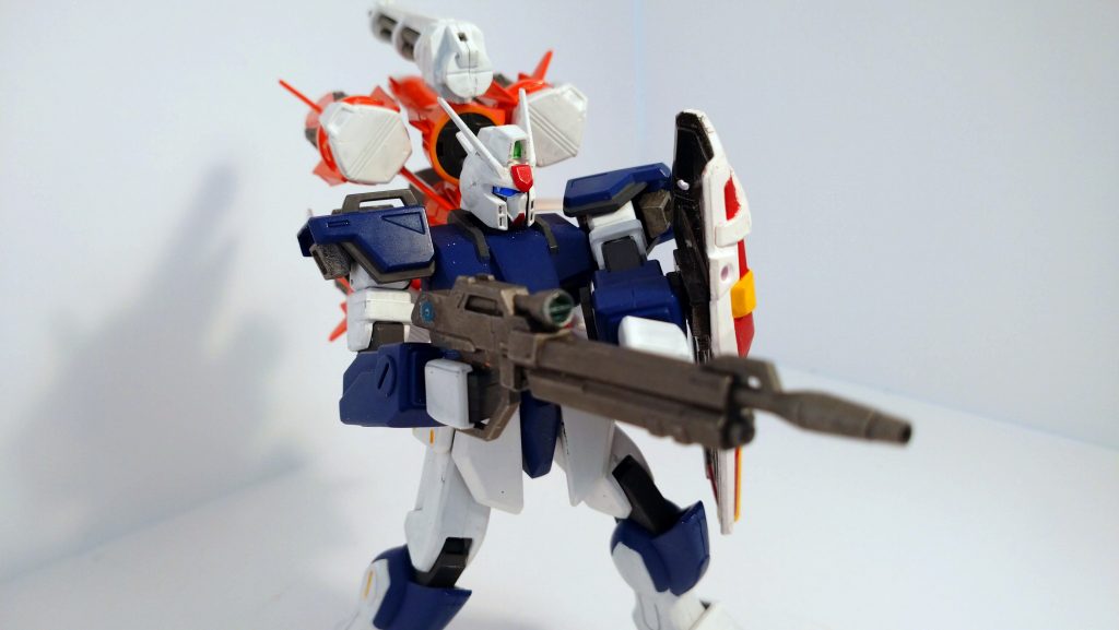 ガンバレル装着。ガンバレルダガーとなりましたが、武器はストライクのライフルとシールドにしています。