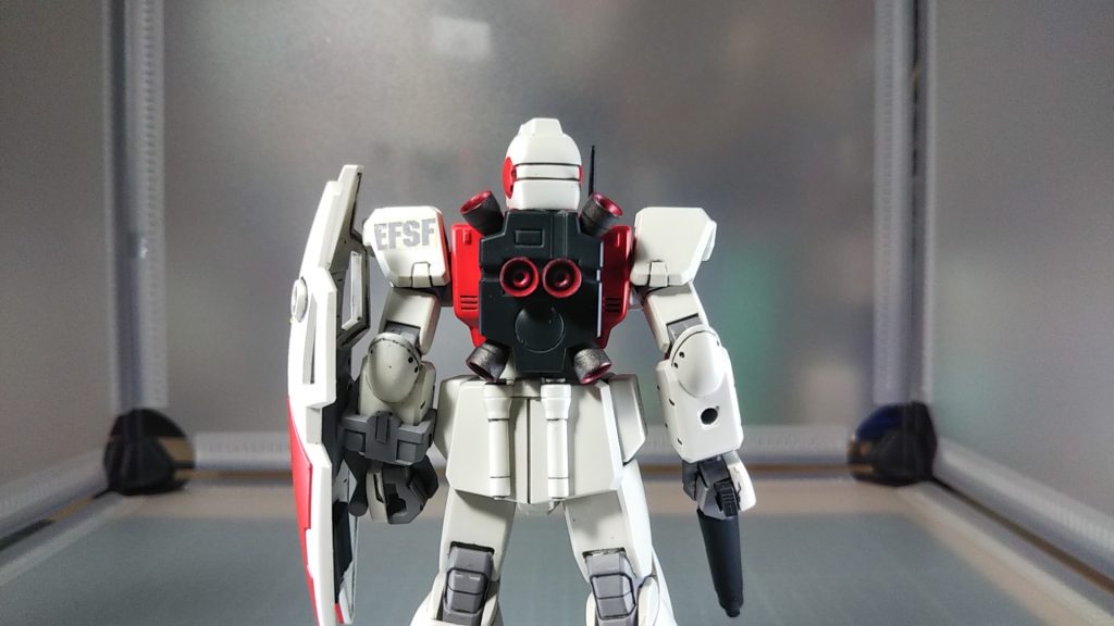 バーニアは縁を削って内側はメタリックレッド、外側は焼鉄色。
メタリックレッドはいまいち発色して内容な?撹拌不足かな?