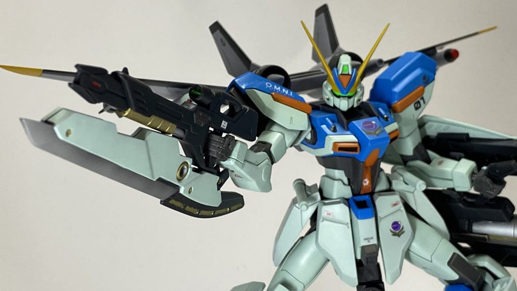 オリジナル武器1ブレードライフル
ウィンダムのライフルの持ち手を削ってマーズフォーのブレードを取り付けました