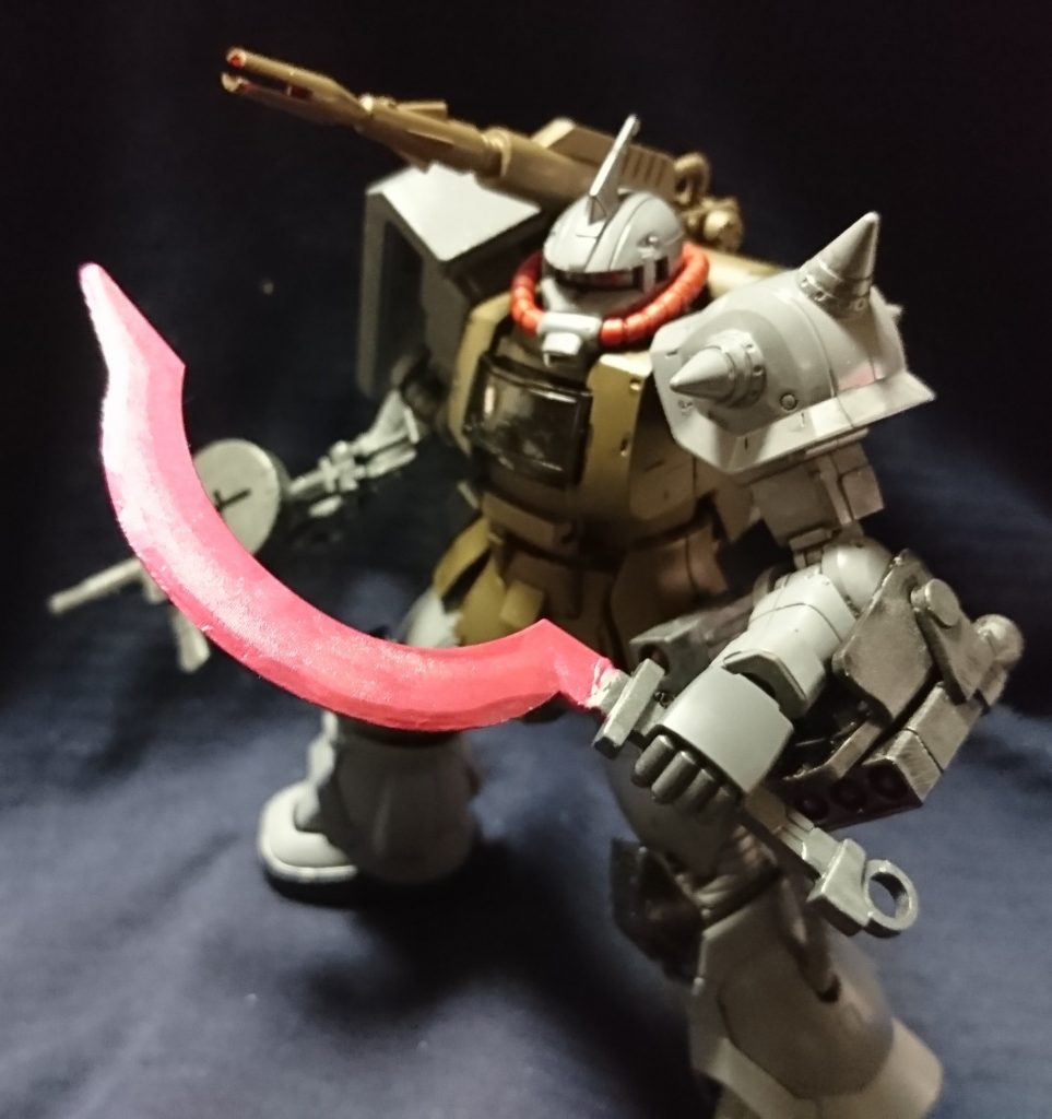 ヒートショーテル　刃はダンボール戦記のダブル？ショーテルみたいなやつ
柄は武器セットのグフヒートサーベル