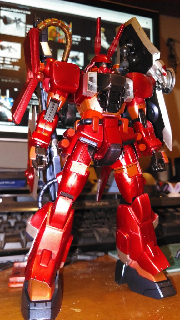 初めてガンマカエアブラシシステムを使いましたが片付けが楽で良いですねコレ!
塗り立てはギンギラギンでした。