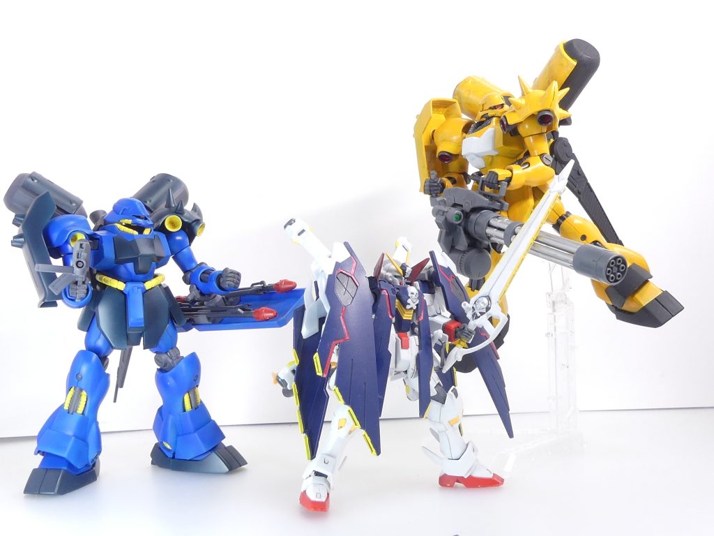 チーム「フォン・ブラウン」：一言で言えば、ルーカス・ネメシスがガンプラバトルを楽しむために結成したチーム。彼は名目上は徳島代表として、絶対王者・キジマ・ウィルフリッドとのバトルに挑んだ。こちらも当時作成。当時のブログはこちら。単独で投稿すれば･･･と言われそうですが、トミタ君のオレンジ塗装が現在の目で見ると･･･筆塗りが難しい色です。ちなみに二機分のギラ・ズールのバックパック、当時はパーツパラダイスを頼りました。残り１機は色替えでスドウ機にしました。