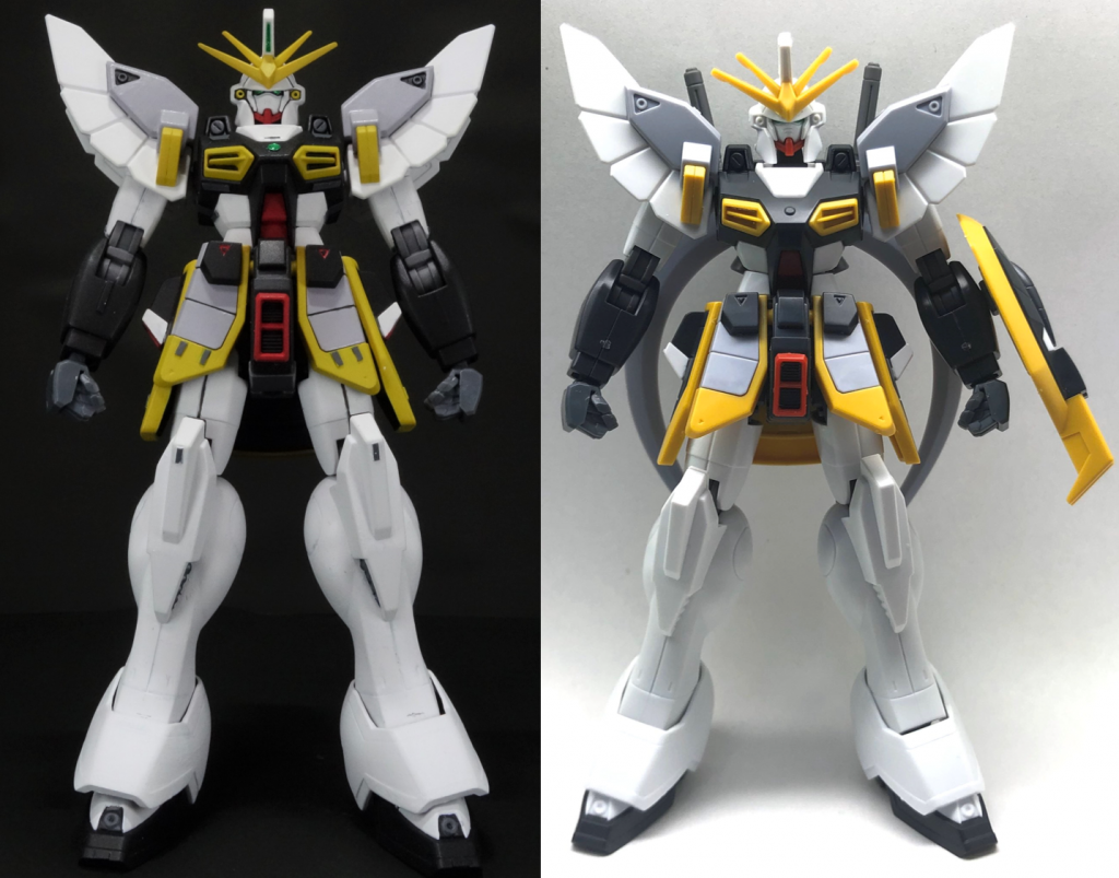 塗装後(左)と素組み(右)の比較
完成後撮影していて(あれ、素組みとあんまり変わらなくない?)と思ってしまいました。キットがとても優秀な証拠ですね。もう少しプラ板でディティールアップすればよかったかも…(初めてだったので慎重にやりすぎた)
