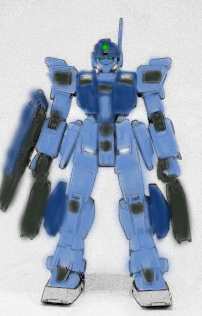 サフを吹いたあとは仮組みをして写真を撮影したあとアプリで塗り絵化してます。
色々とカラーリングを考えましたが、今回はペイルライダーを参考にした色合いで落ち着き、中々上手く整ったと安心しました。
ここまで見ていただきありがとうございました。
これからもオリジナルガンプラに挑戦していこうと思います。
次はアイズガンダムかフェイクν辺りで何か
それではまたよろしくお願いします。