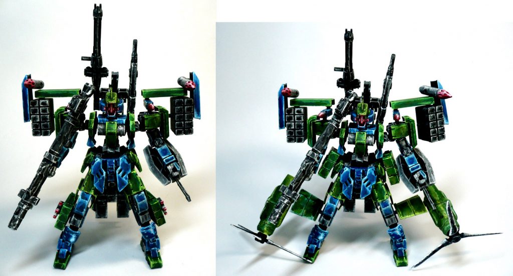 正面の画像もコチラで２パターン紹介。
ティルトローターは完全に後付け設定で…塗り終わる直前に用意しました。
高速移動するなら必要だろう！と。