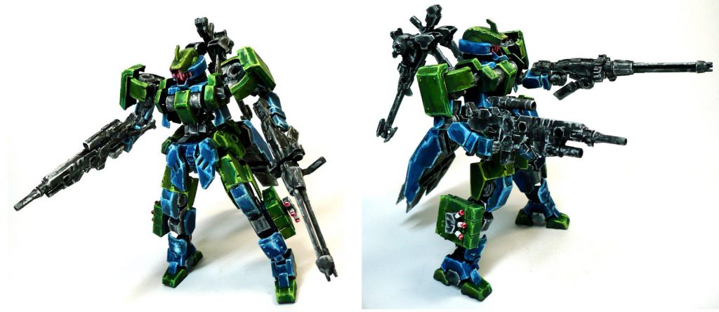 各種装備をパージしてライフルのみで戦う姿。
少し寂しい見た目になりますが、腕利きのパイロットなら
これだけで十分戦い抜く事も可能でしょう。