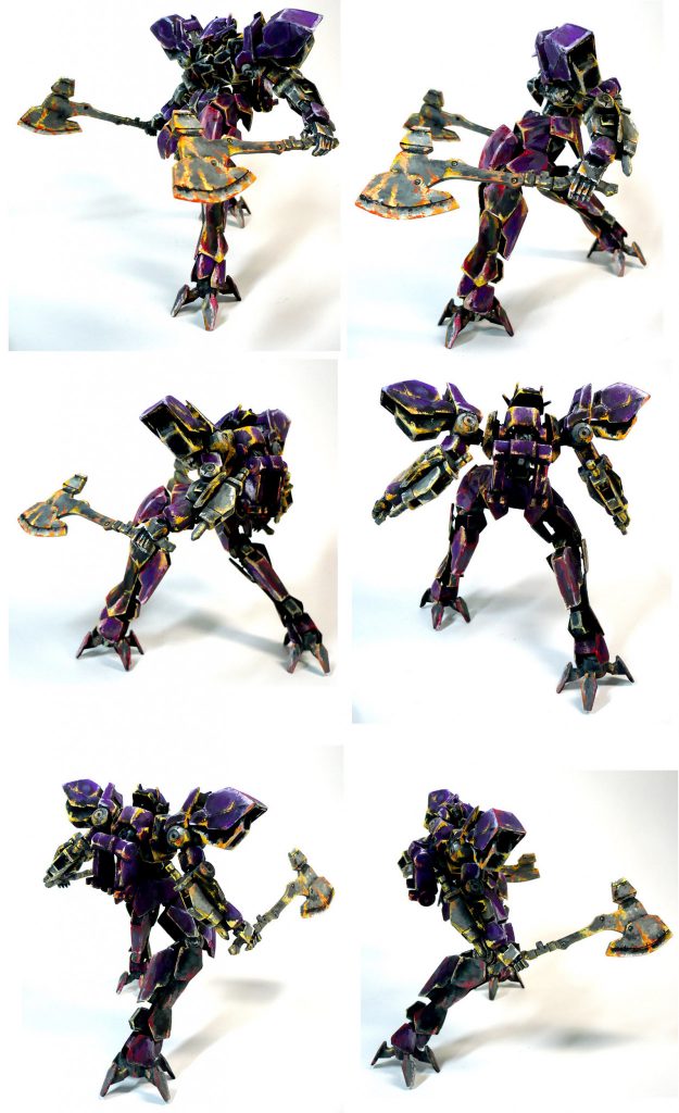 固定ポーズで塗装してしまったので
いつもよりは少ない６方向からの画像です。
個人的には横方向、後ろ斜めからの見た目がカッコいいと思っています。