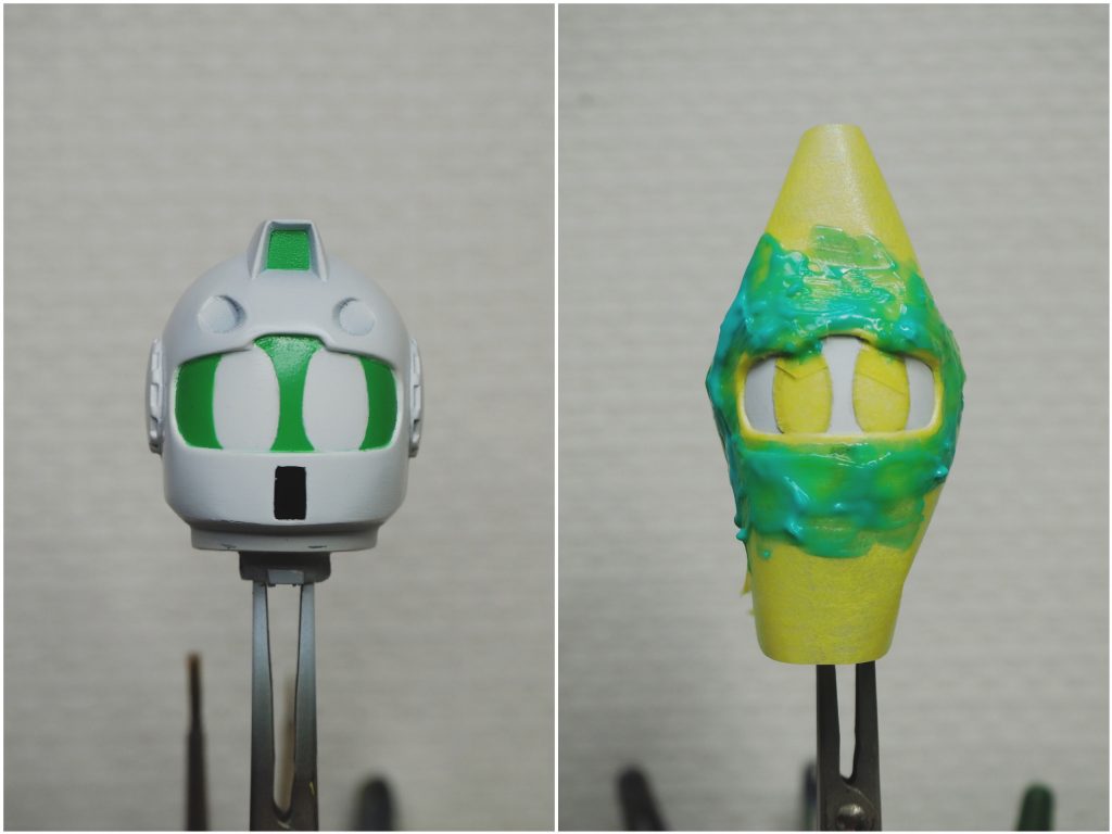 塗装中。こういう作業を真面目に作ってると何をやってるの私?という気分になって来る。だがそれがいい