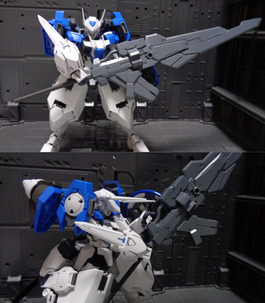 追加武装GNキルソード　修復前に本体左腕に内蔵されていた「GNエグゾーストシステム」を基部に、大型GNコンデンサー、GNランチャー、ジンクス2のGNバスターソードを繋ぎ合わせた対ガンダム用装備。　機体周辺のGN粒子を吸収して多重にGNフィールドを纏うことで斬撃の破壊力を増加させる他、そのまま防御にも使用。　GNコンデンサーに蓄積したGN粒子はGNランチャーの砲口から大出力のビームとして放出することも可能。　本装備の粒子制御の為に腕部クラビカルアンテナをセットで装備して運用する。