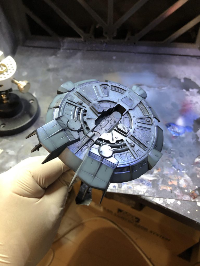 グラデかけた最後に、パールコーティング