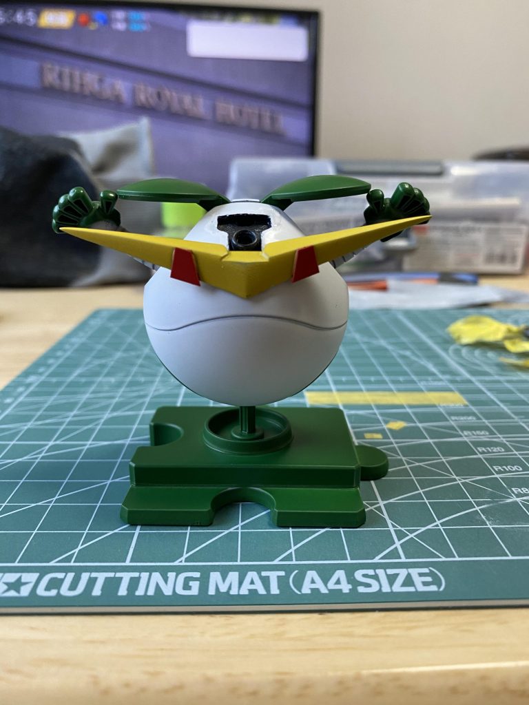 デュナメスの狙い撃つ時のアンテナが下がったシーンを再現する為にしっかりカメラ部分を再現しました