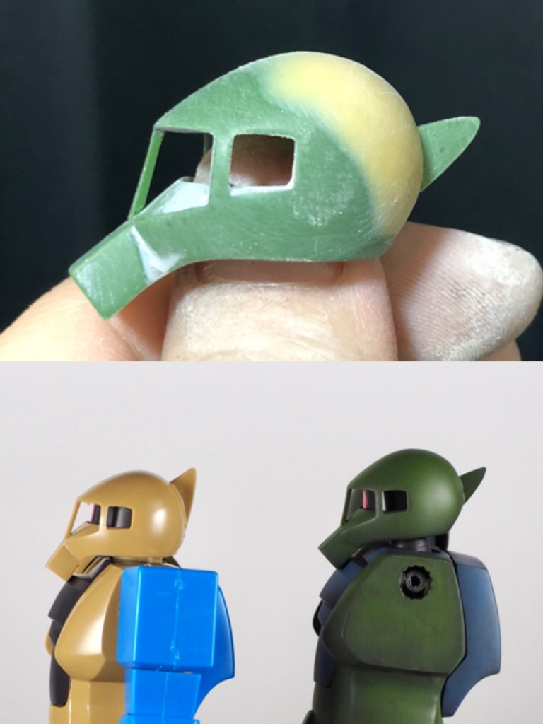 頭のラインはコダワりたかったので、ここのみエポパテを使用。