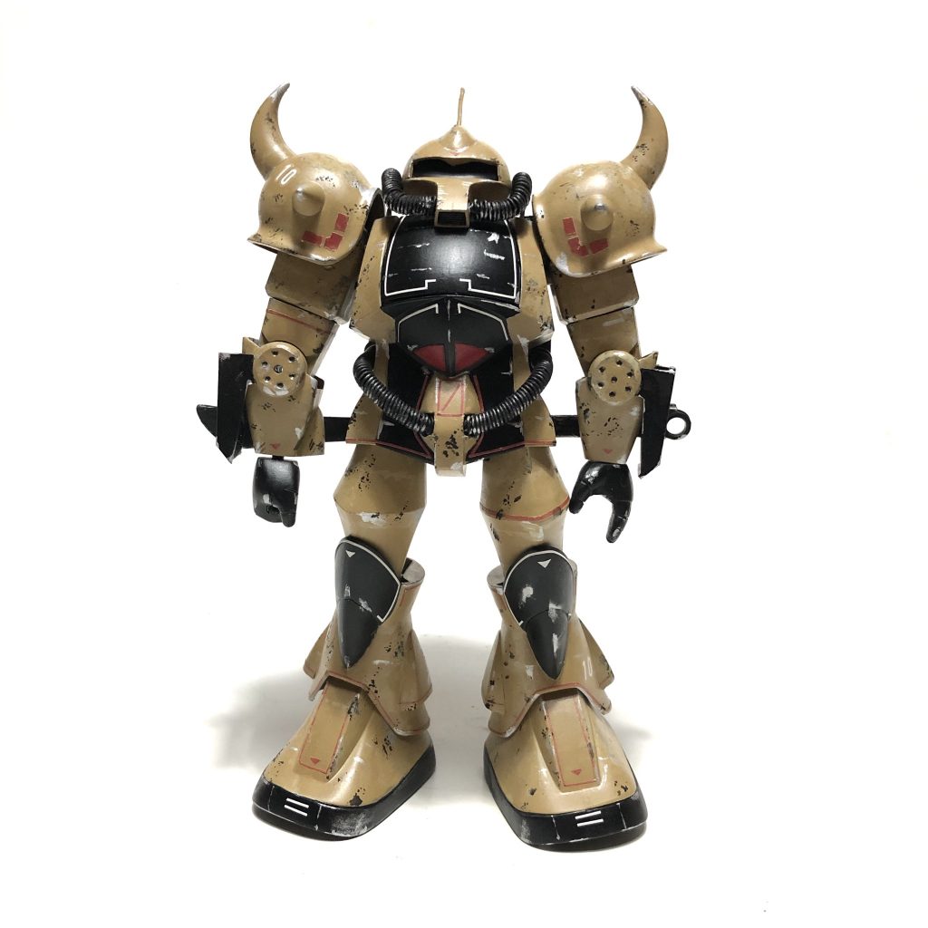 まえ

HOWtoBUILDGUNDAMで散々眺めた若かりし頃の川口名人作“ZION’s砂漠の駐屯地”の1/144グフを作ってみました☆

ちなみに1/100グフは7~8年ぶりに作ったけど素晴らしい。

川口名人珠玉の作例。

このデザインが心に刺さる。