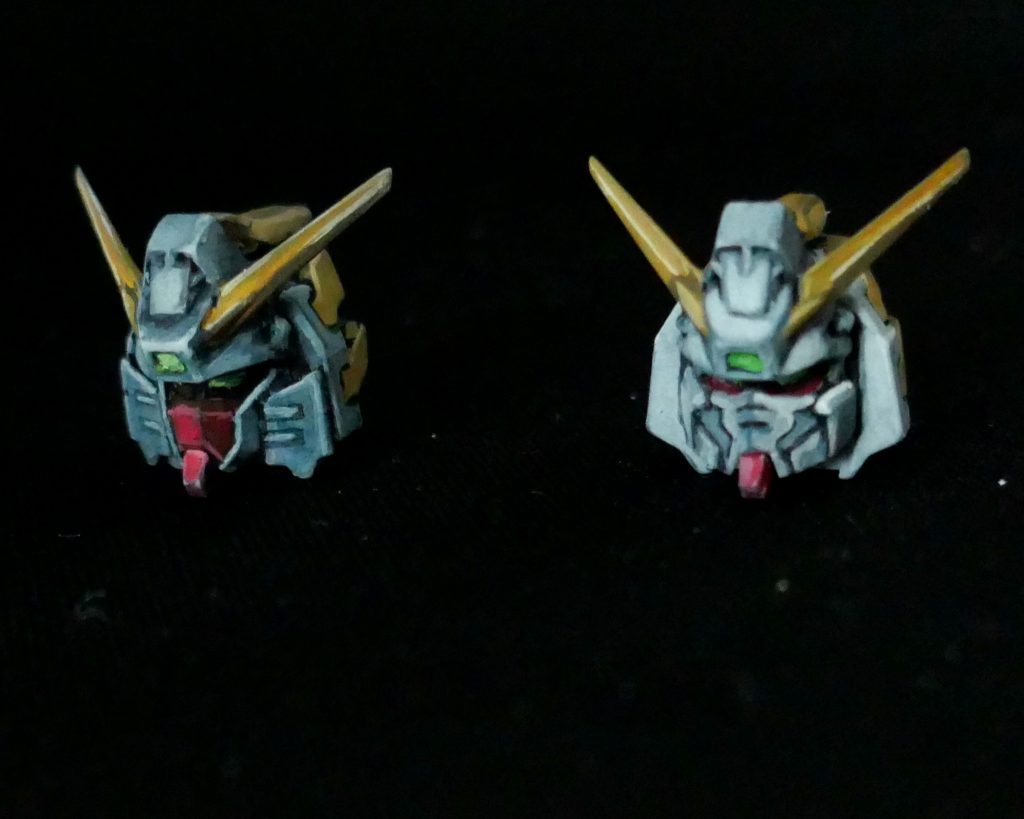 頭部は2種類用意
ノーマルモード時の下膨れ顔を削り込んでスマートに
バトルモード時は暗めの配色にして強面になるよう塗ってます。