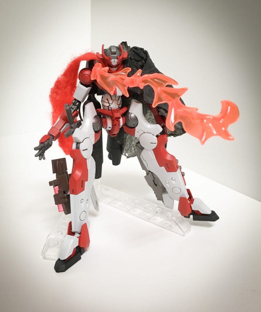 火炎放射器
赤いマフラーの下に隠されている火炎放射器。射程距離は10m程度。
非常に上手く隠されており、使用されるまで相手は気づく事ができない。
不意打ちで相手を丸焼きにするのに使われる。
レッドが「卑劣戦士」と呼ばれる所以その五。
火炎放射に使われる燃料は機体背面の増槽部分にある黒血油から調達される。