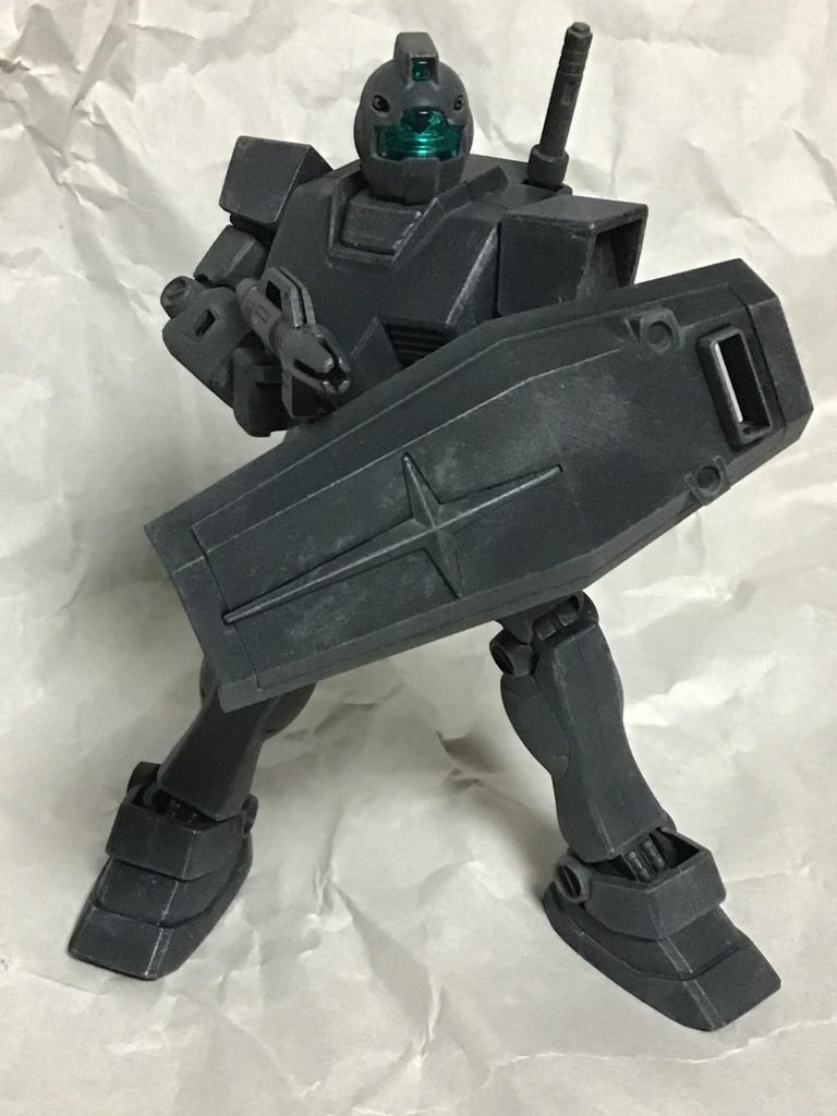 普通のジム装備もあります。頭部クリアパーツ裏からキラキラシール貼っています。