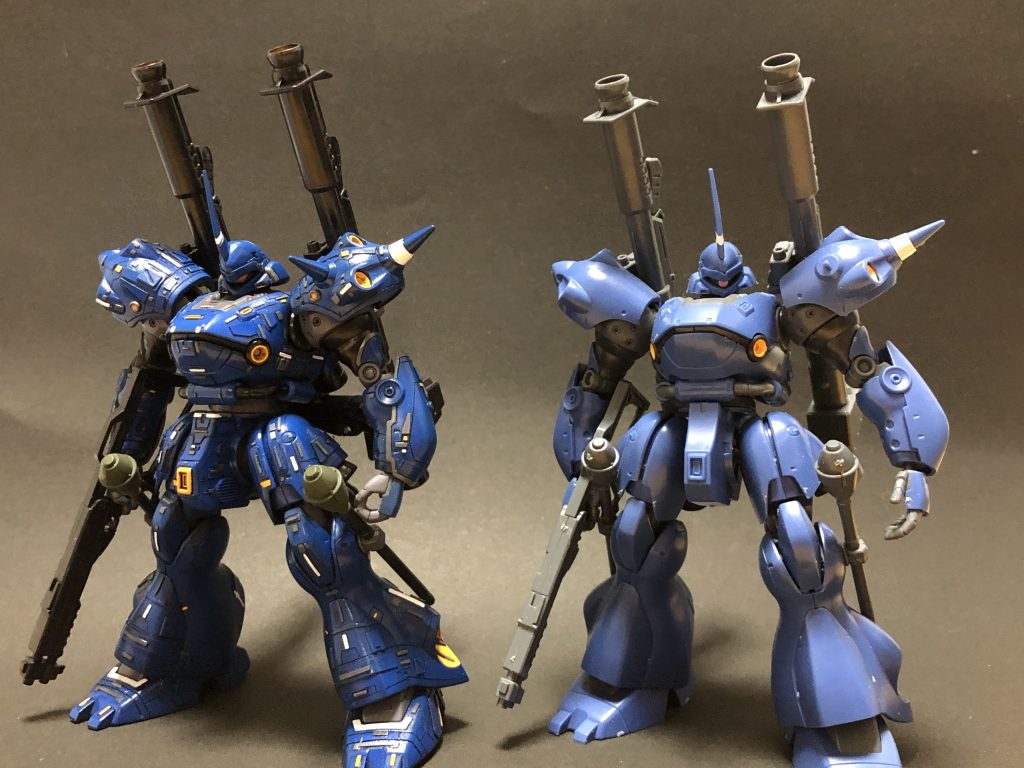 素組みのものと比較するとだいぶ印象が変わって見えると思います！
少し弄るだけでさらにカッコよくなるのです！！
(さぁみなさんもケンプ沼へ…😎)