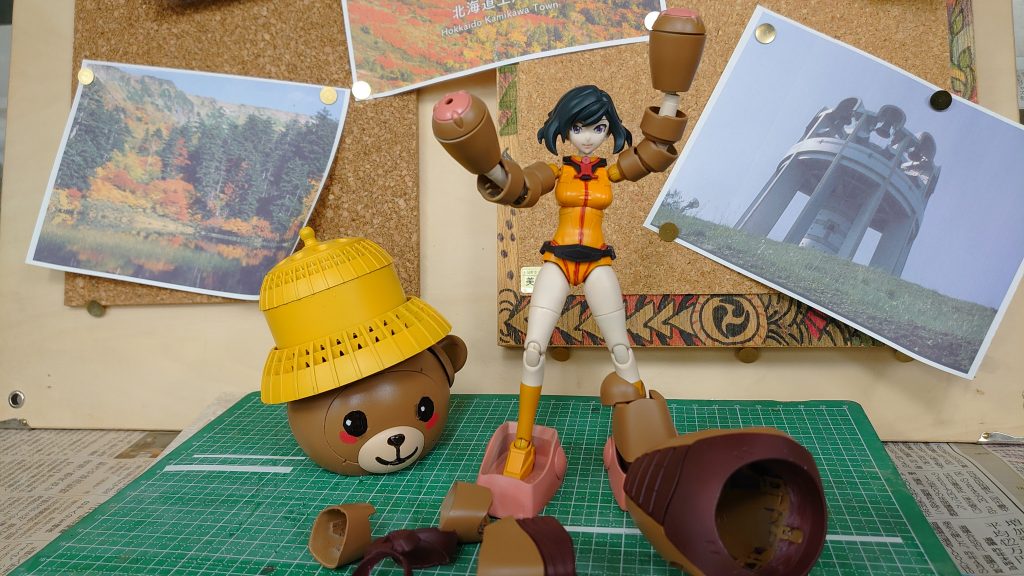 脱げたー。中は暑いんです。