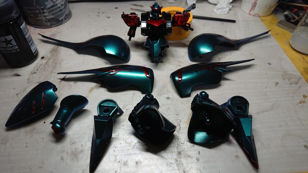 ラップ塗装→ターコイズグリーン