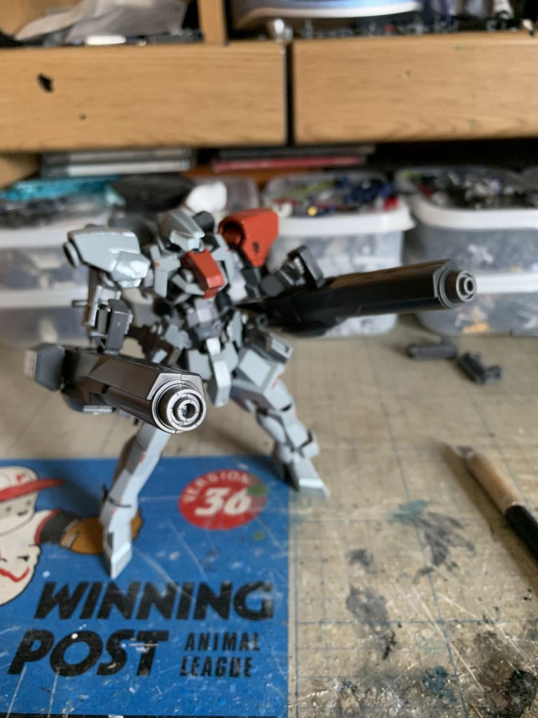 まだ制作途中の120mm魔導滑空砲。