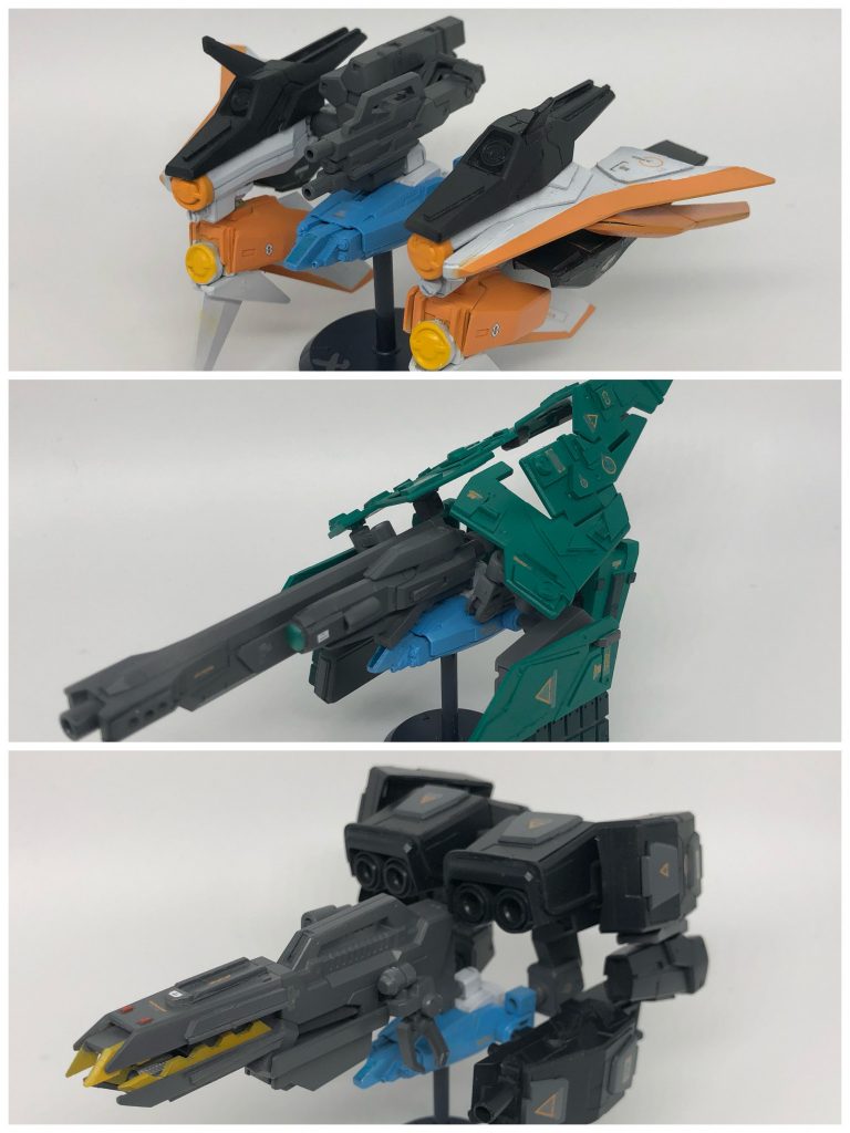 こちらは各ライザー
・Kライザー
・Dライザー
・Vライザー
モチーフはキュリオス、デュナメス、ヴァーチェの特徴を取り入れたアーマーになっています(≧▽≦)ゞ