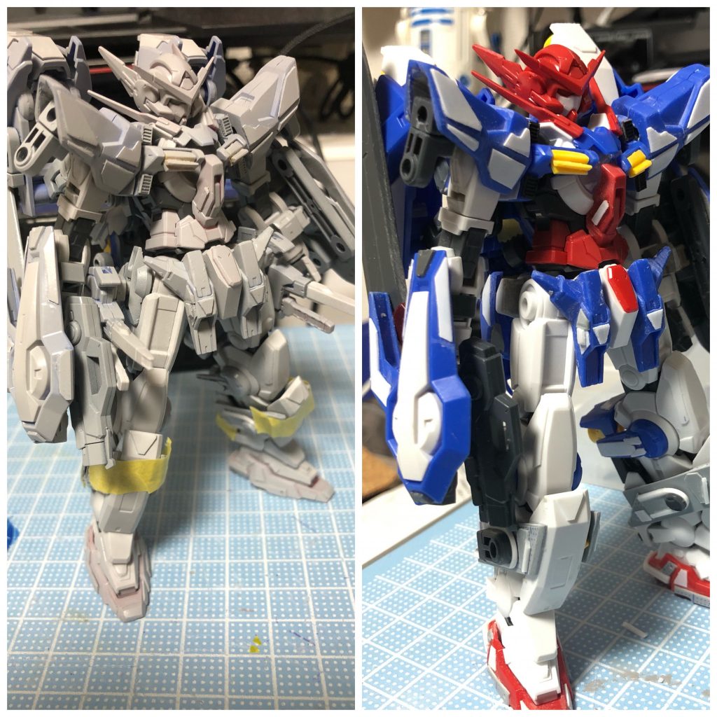 最後にサフとサブ前の比較です!
今回はいつもと違うサフを使ってちょと動揺しましたが綺麗なしろも出せたのでよかったです( ´ ꒳ ` )ノ
皆様はどの組み合わせがお気に入りでしょうか( ´ ꒳ ` )ノ
以上、ハヤブサ屋のアストレアX-1でした!