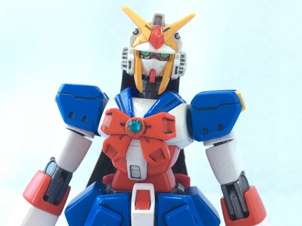 胸部排熱装置(リボン)の真ん中は100均のネイル用ジュエルを貼りました。