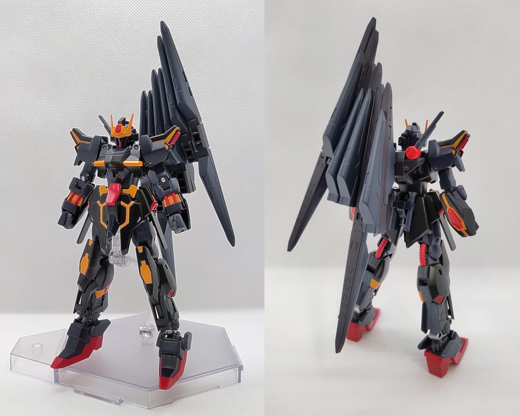 当初はgジェネオリジナルMS風を目指していて、その後上記の設定を作ったので、ジェスタやグスタフカール的な色にしたかったのとオリMSの名残で塗っていたら何故かティターンズカラーになってしまいました。サイコミュ搭載機なのでサイコガンダムカラーってことで…