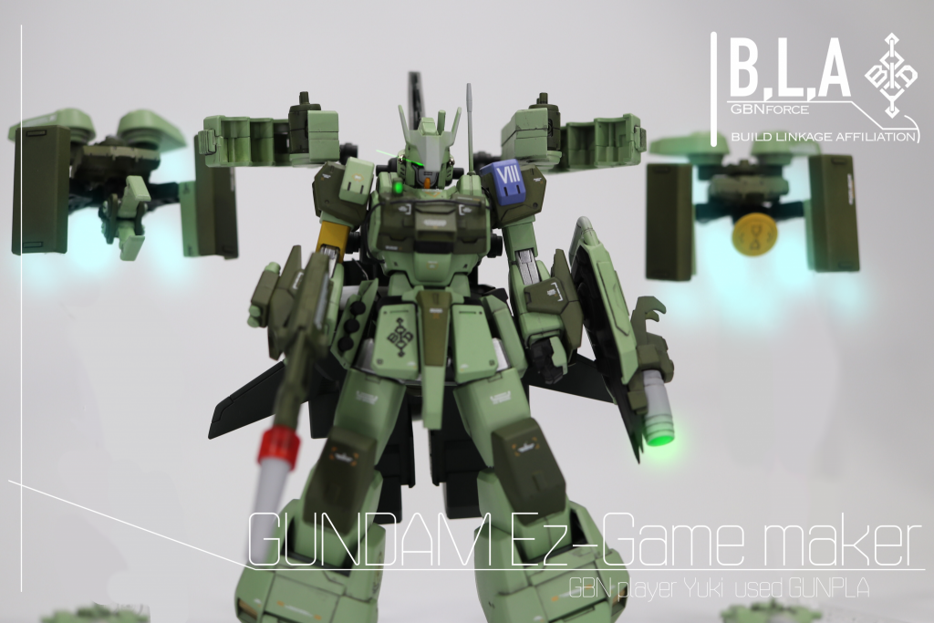 全身絵。チーム戦における完全なサポートを目的として設計された本機体には、戦局を有利にするための工夫が随所に施されている。