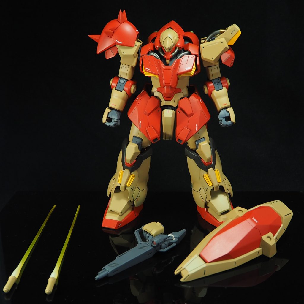 ビームライフルはレンズを入れたり、ビニール線などでディテールアップしてます。