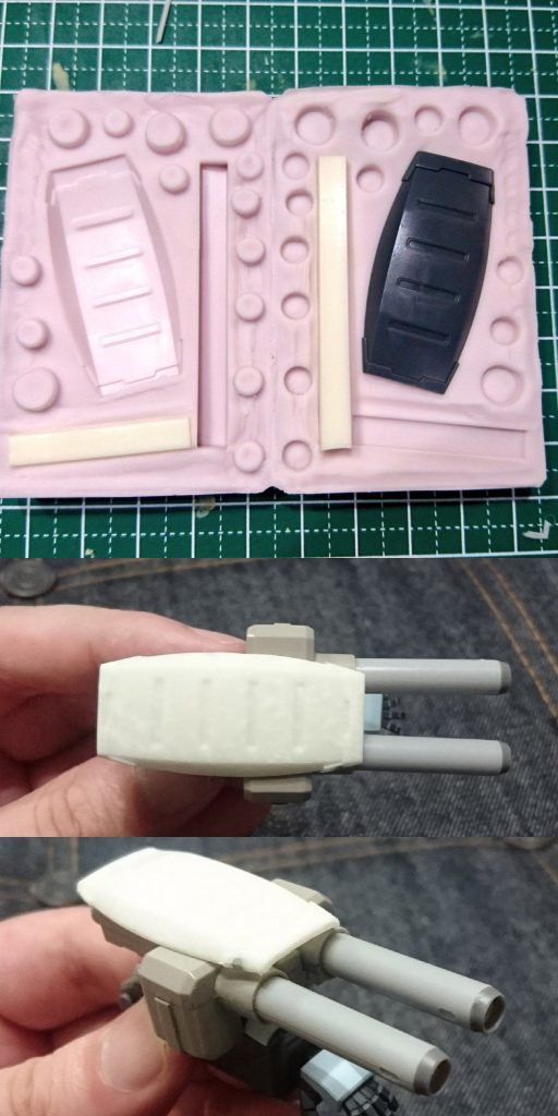 ## 防弾盾複製
何かの付録についていた小型の防弾盾を複製して取り付け。
いい感じにAC臭が薄まった気がします。