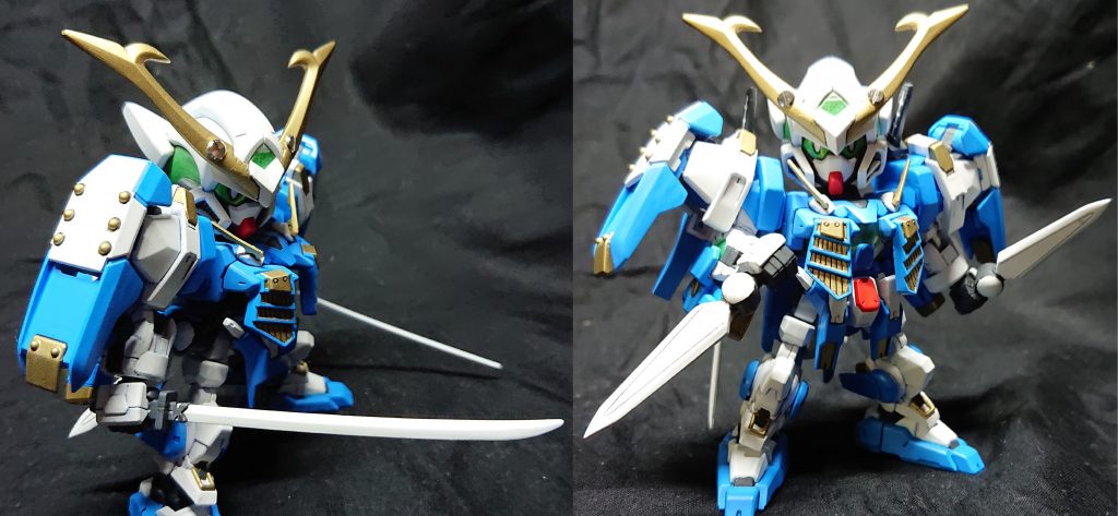 ・武装其の一:磁刀(ジトウ) 氷牙/氷爪(ヒョウガ/ヒョウソウ)
特殊な焼結体(セラミック)でつくられた二振りの刀。鋭い切れ味が持続するが脆い為、正確な扱いが要求される。
・武装其の二:磁苦無(ジクナイ)
同じく焼結体でつくられた苦無。一般的な苦無より刃が厚く、投擲も可能だがやはり近接格闘に向く。
(モチーフのエクシアに合わせて接近戦キャラ)