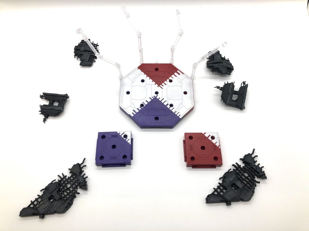 今回使用したデブリパーツとセットでついてきたアクションベース。
デブリパーツもしっかりと塗装とグラデーションそしているのでよろしければ拡大してみてください。
制作過程 ※詳細は画像にて。