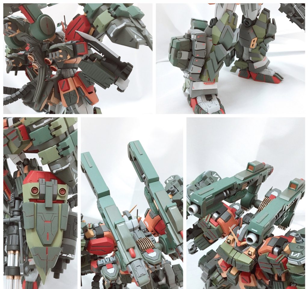 腕部、脚部、シールドの増加装甲。フルアーマーと名のるだけの積層かつ立体的なアーマーとして仕上げています。