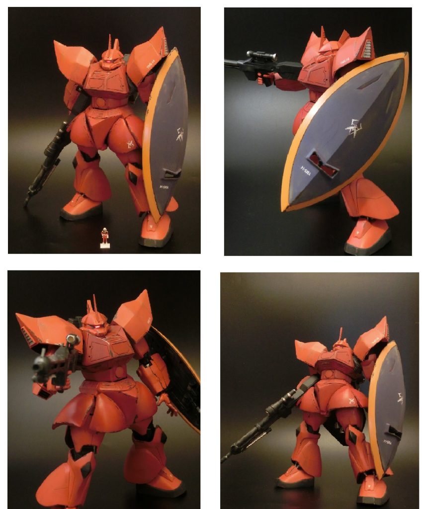 ライフルは量産型ゲルググライフルです。ヤフオクで落札した純正と自ら製作したものがあります。