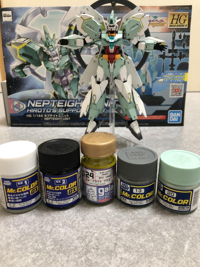 機体白:クールホワイト機体黒:ウィノーブラック機体金:スタートブライトブラス機体灰:ニュートラルグレー機体薄緑:ライトブルー
    +