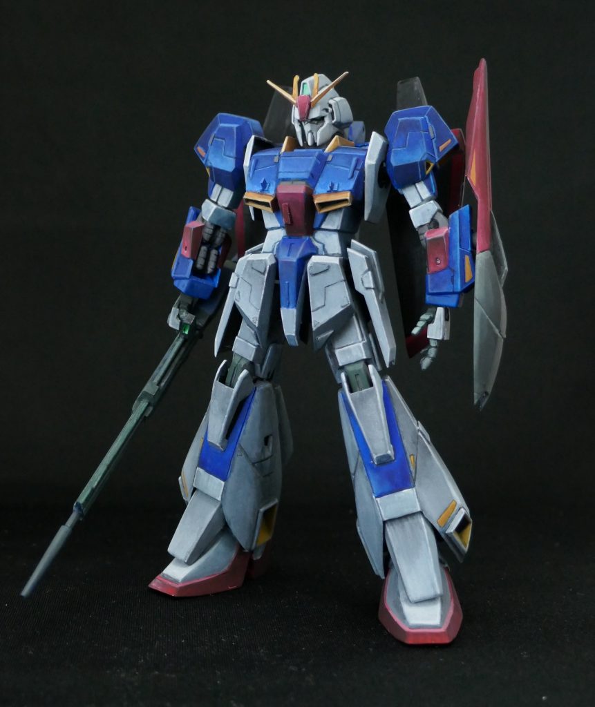 全体像 青色が際立つよう胸と肩のグラデーションに力を入れてます。関節は改造していないため可動はほとんどしませんがそれでも素立ちは決まってると思う。