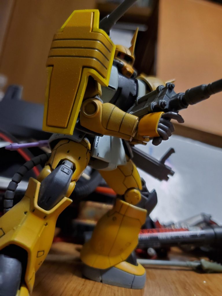 MSDザクキャノンの余剰パーツを使ってザクキャノンのシールドを取り付けました