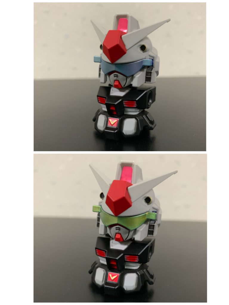 バイザーは元キット(スーパーショックガンダム)の合体用に使用するものですが、面白がってグラサンにしましたwしかも2色(`・ω・´) +