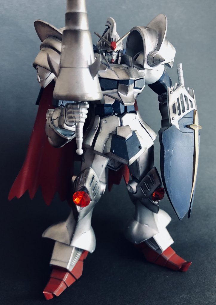 ギャンスロットって騎士モチーフだよな...
ガンダムの顔つけて色合わせたら騎士ガンダムになるのでは?と思い、やってみた結果がコレです。
この工作が楽しかったので、いまのSDリアル化を続けています。
しばらく前の作品なので、塗装はいま以上にいまひとつですが...
最後までご覧いただき、ありがとうございました!