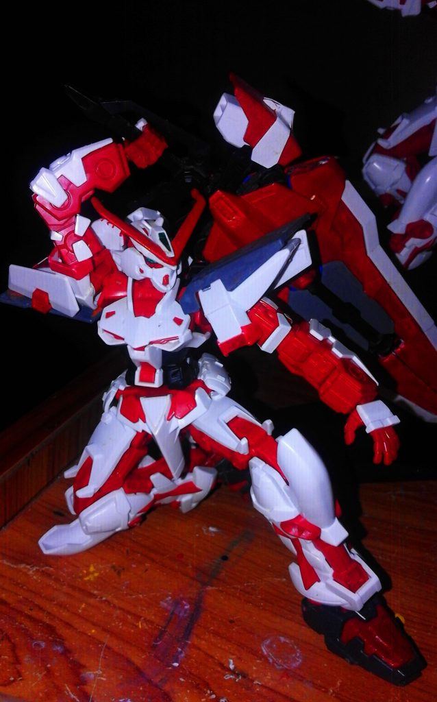 ガンダムアストレイテンペストフレーム(Gundam Astray Tempest Frame)Honestly this is not my original custom painted gunpla, It is a custom build gunpla from https://gundamfanon.fandom.com/wiki/MBF-P0RT_Gundam_Astray_Tempest_Frame
