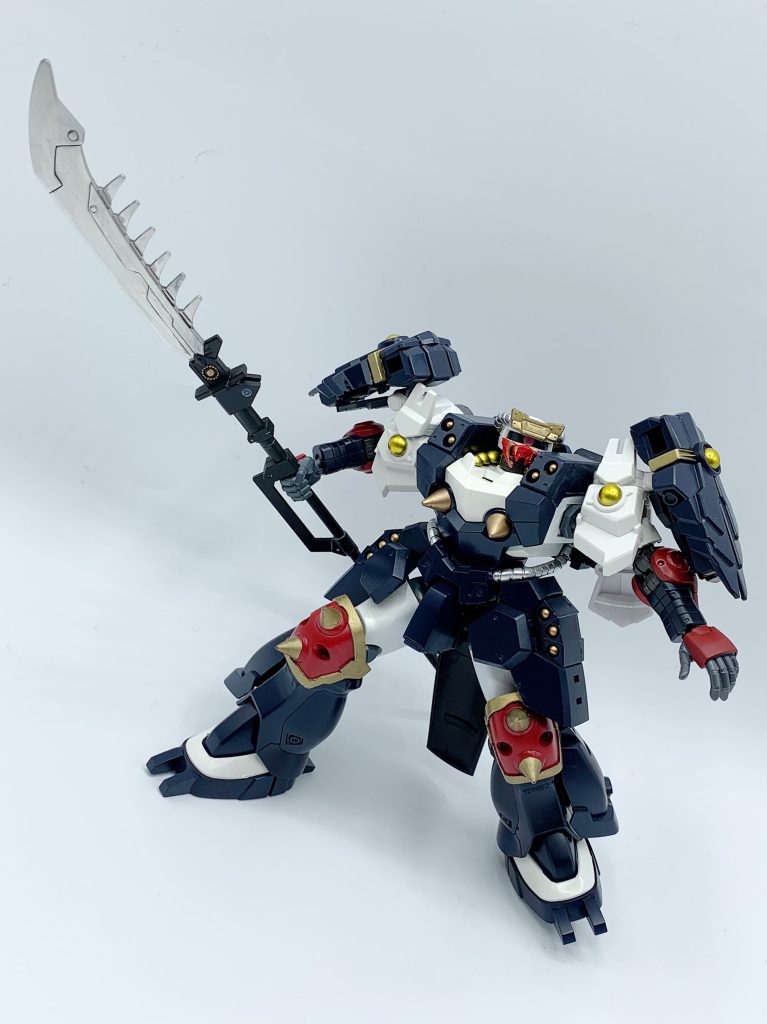 凶悪な形状になった新ナギナタ。BB戦士の曹操ガンダムの剣とデッドエンドGヒートホークで作りました