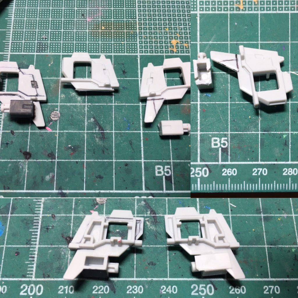 また、プリムローズのオプションバインダーは余るので、ウインチキャノンの接続部を左側に移植し、ヘイズル・アウスラでウインチキャノン2機装備が出来るようにしました。