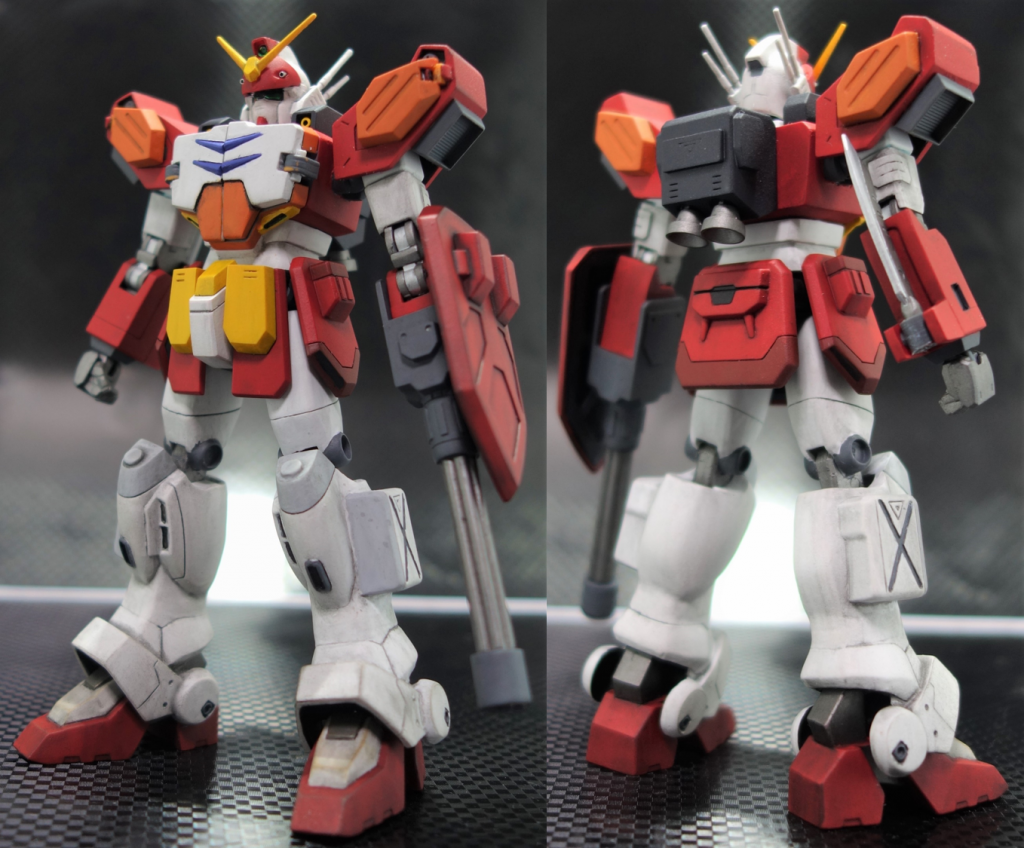 全体をシタデルで筆塗装しました。足元を強めに汚しています。