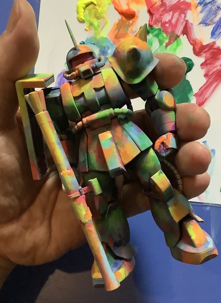 アクリル絵の具でレインボー下地