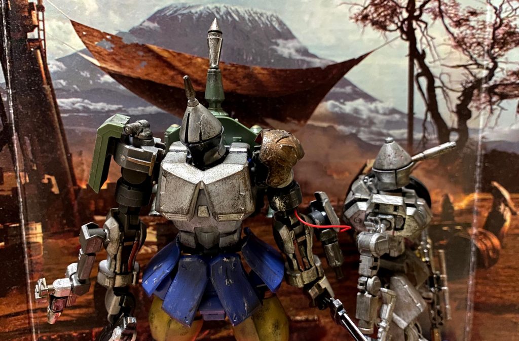 よりバウンティーハンター感を出すために顔に傷をつけました