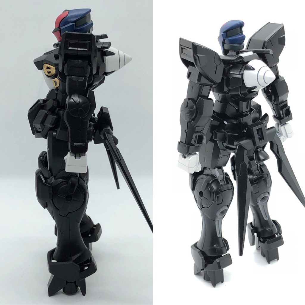 全体をぐるっと。色はシンプルに黒メインで、顔だけ燕尾服だけにツバメをイメージして着色しています。