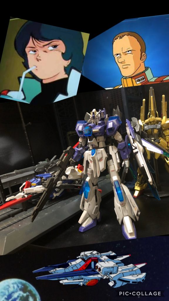 oyz「やあ、君がカミーユ君か。」 カミーユ「ええ、あなたが可変開発の...。」 oyz「そうだ。私が可変開発室長のoyzだ。」 カミーユ「なんで2機もZガンダムっぽいのが来るんですか、なんなんですかコレ?」 oyz「説明すると、コッチの紫のが型式番号MSZ006SRB スクランブルZガンダムで コッチのウェブライダーのままなのが型式番号MSZ006LGT ライトニングZガンダムだ。」  カミーユ「普通のZガンダムは無いんですか?」 oyz「無い。」  カミーユ「なんで無いんです!?」 oyz「いいか、カミーユ君。
可変開発室長を自称する私にとって、オリジナルのZガンダムは神にも等しい存在なのだ。
MS形態とWR形態、やるならどちらも完璧にしたい。
MGやRGがあって、完璧な可変が再現されている今の時代、生半可なモノは作れないのだよ。」  カミーユ「だからって、いきなり改造機なんて。」 oyz「御託はもういい。さぁ、カミーユ君、君に搭乗する機体を選んで貰いたい。
選んで貰った機体のレビューをしよう。」  カミーユ「....仕方ない...普通のZガンダムがいいんだけど...。 じゃあ、まだ普通のZっぽい、ライトニングZガンダムで....。」  oyz「ぶーーーっ!!ハズレですーっ!」  カミーユ「え....選べって!貴方は選べって、言ったじゃないですか!!」  oyz「そっちのレビューはもう過去にやったんです〜。
もしや過去のレビューを見ていないね?カミーユ君?」  カミーユ「.......ふざけるな!!
選べって言ったじゃないですか!
そんな大人、修正してやるーっ!!うおーーーっっ!!」  バキィ!!!
    +