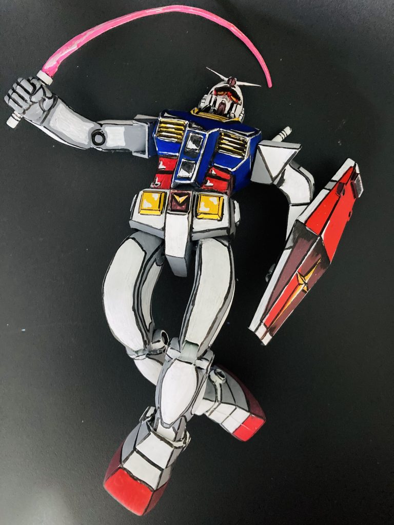 ぶいぃぃん!!ビームサーベルもひとひねりしました。